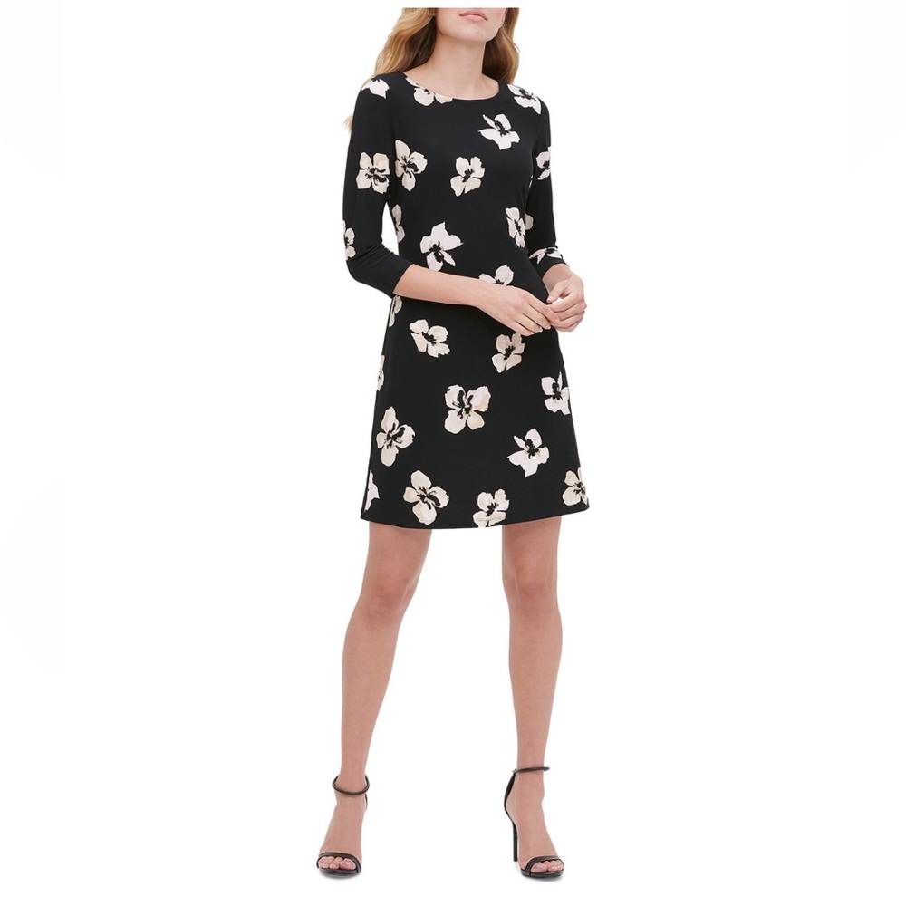 Tommy Hilfiger Black and Cream Floral Dress